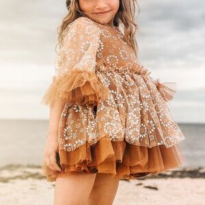 Toddler girls fancy dress - Before & Ever Daisy Tulle Dress with bow tie back